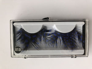 Blue Dot Black Costume Feather Exaggerated Party Fake False Eyelashes Eye lashes