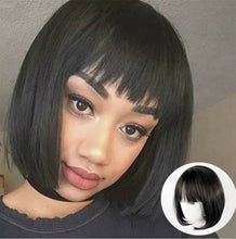 Women Lady Girl Natural Look Fringe Party Bob Black Short Fake Hair Wig Wigs