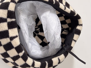 Women Winter Autumn Warm Black Check French Artist Round Beret Hat Cap Beanie