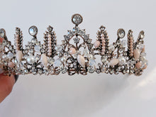 Women Bride Wedding Party Beige Crystal Rhinestone Bronze Retro Tiara Crown