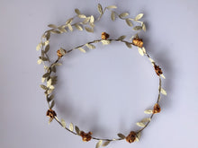 NEW Women BOHO Leaf wedding Gold rose Flower Hair Headband crown Garland wreath