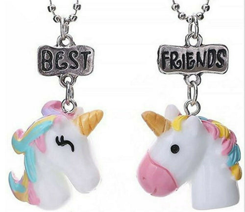 Girl Children BFF Pony Unicorn Pony Best Friend Resin Pendant Necklace Gift her