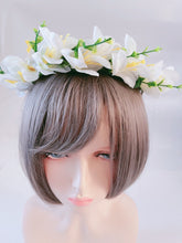 Women wedding Creamy White Lily Flower bride Party Hair Headband Crown Garland