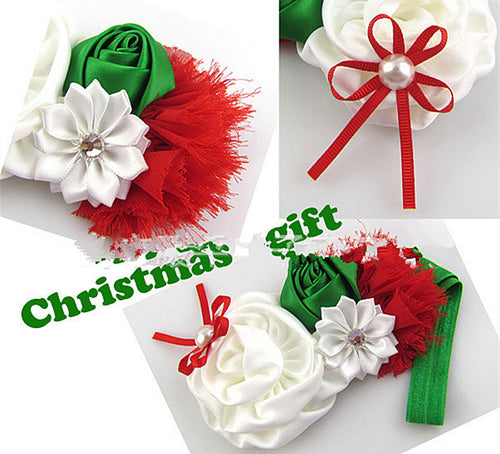 Children Girl Baby Satin Christmas Xmas Tree head  Headband Hair accessory Gift