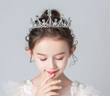 Children Flower Girl Princess Birthday Crystal Silver color Tiara Hair Crown