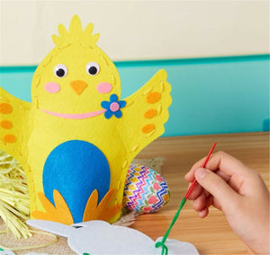 Easter Chicken Eggs Hunt Bag School Sewing Kids Craft DIY Hand Puppet Kit Gift