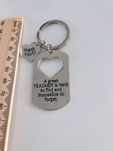 Great Teacher Perfect Thank You Gift for teacher heart Key Ring Holder Keyring