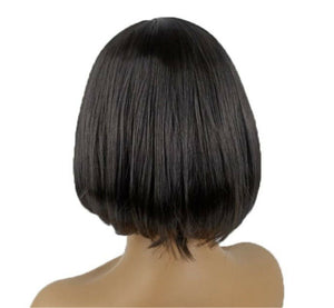 Women Lady Girl Natural Look Fringe Party Bob Black Short Fake Hair Wig Wigs