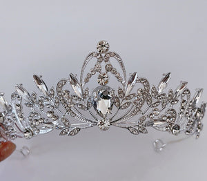 Women Heart Silver Rhinestone Crystal Bride Party Hair Princess Crown Tiara