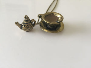 Women Girls BOHO Retro Copper Teapot Soup bowl Necklace Long Chain Pendant Gift