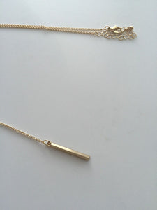 Women Bohemian Retro Gold color Simple fine Bar Simple Long Necklace Pendant