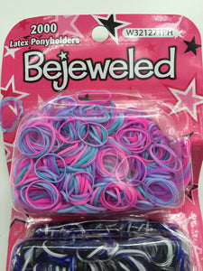 2000 Girl Navy colorful rainbow Latex Hair Ponytail Elastic braid Band holder