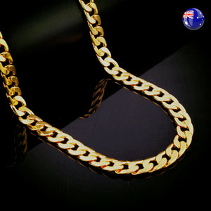 Men light gold color 18K Plated Hiphop Bold Braided Chain Long Necklace 60cm