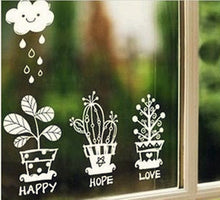 Happy Love garden cloud pots Removable Art Vinyl Window Door Sticker Wall Decor