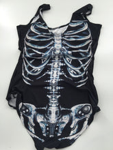 Women Skull Skeleton Halloween Swim Dance Skating Leotard Costume Bodysuit 8-10