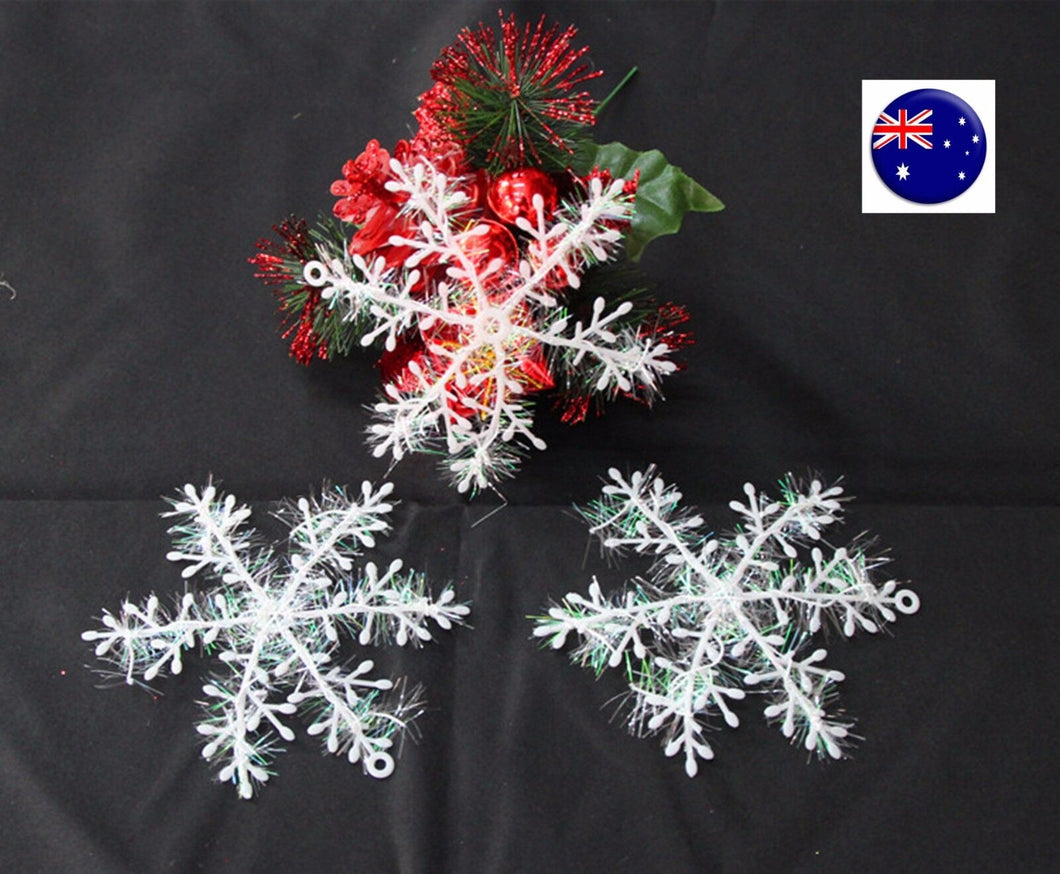 9 PIECES Christmas White Snow flakes Party Door Wreath Tree Hanging Decorations