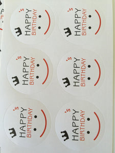 4PCS Happy Birthday Face Gift Wrap Stickers Kids Party Favor Art Craft Project
