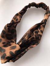 Women Lady Girl Brown Leopard Cross boho retro Headband Hair Band bandana wrap