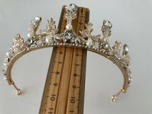 Women Girl Wedding Bride Party Hair Headband Gold Color Crystal Crown Tiara