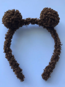Women Girls Kids Fluffy Bear Ear brown Costume party hair head band Headband