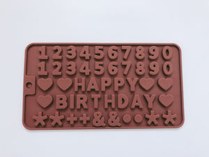 Happy Birthday Alphabet Number Cake Chocolate Silicone Mold Mould Decorating