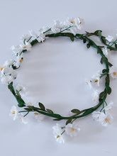 Women Simple White Little Flower Halo Boho Hair Headband Tiara Garland Leaf