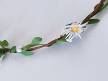 Women Cream White Daisy flower Leaf Hair Headband Crown Tiara Garland Wreath