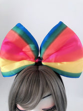 Women Girl Rainbow colorful middle BIG Bow Party Hair Head Band Headband Crown