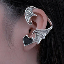 1x Halloween Party Heart Dragon Silver Wings Metal Elf Ear Earring Hook Cuff