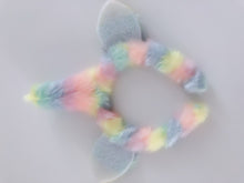 Womens Girl Fluffy Rainbow Unicorn Horn Costume Ear Party Hair band headband