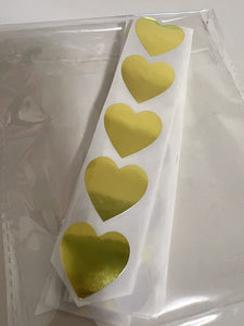50x Gift Wrapping Pack Business Wedding Thank you Gold Love Heart Stickers label