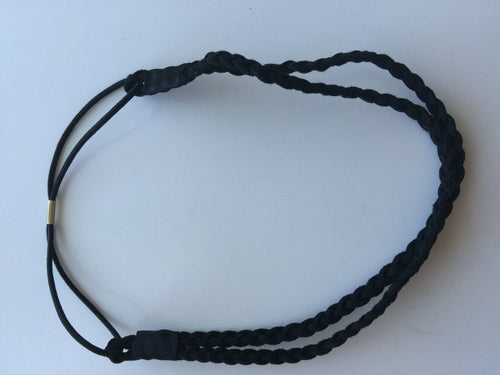Women Girl Braided Syn suede leather Bobo Braided Beach hair band headband Wrap black