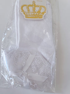 Women Girl Embroidery Pure White Ankle Ruffle Frilly Short Lace Cotton Socks Bow
