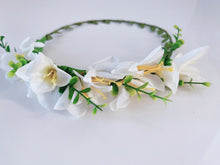 Women wedding Creamy White Lily Flower bride Party Hair Headband Crown Garland