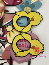 Novelty Happy Easter Bunny eyeglass egg Party Photo booth PROP selfie flag Sign