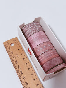 AU 6 Roll Check Grid Sticky Washi Tape Papers Scrapbooking Journal Note Stickers