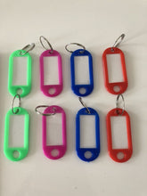 8x Plastic Travel Luggage School bag Name ID Badge Tag Small Label Key Rings AU