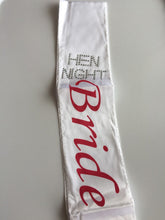 Women Lady Hen's night Party Wedding White Bride to be Bridal Sash AU STOCK