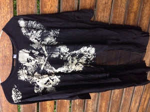 Women Black Party Short Sleeve Halloween Skeleton Skull Costume Tops Tee T-shirt