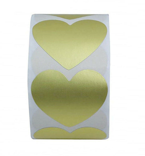 50x Gift Wrapping Pack Business Wedding Thank you Gold Love Heart Stickers label