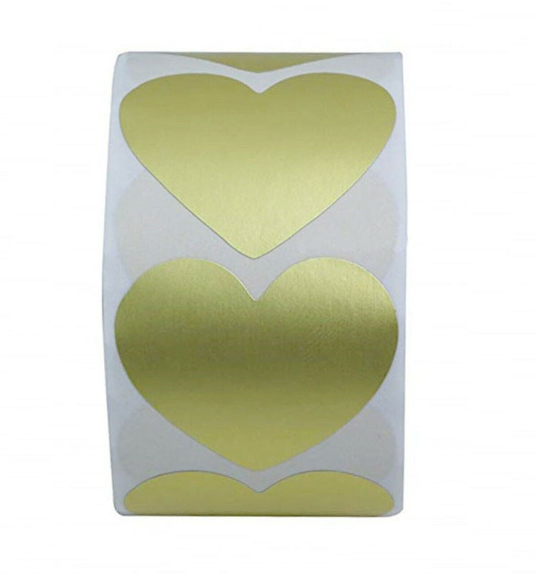 50x Gift Wrapping Pack Business Wedding Thank you Gold Love Heart Stickers label