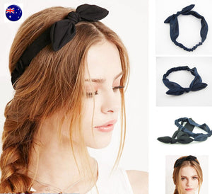 Women Girl Retro bow Party bow bunny ear boho School Headband Hair head band