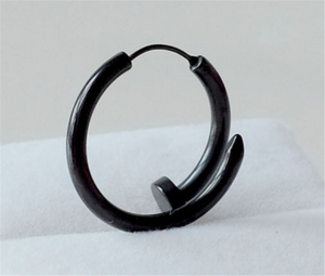 1 piece Women Man Black Titanium steel Gothic Screw bar Nail Earrings Ear Studs