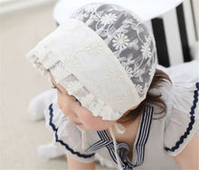 Girl Princess Beige Lace Flower Embroidery Bonnet Beanie Summer Sun Hat Cap