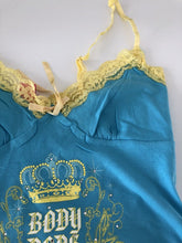 Women Girl Blue Cotton Strap Lace Chemise Nighties Sleepwear Night Sleep Dress