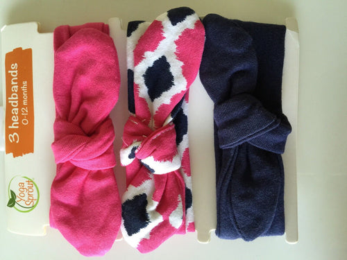Girls Kids Baby Cute Bow Elastic Cotton Yoga Sprout Hair Head Band bandana 0-12m
