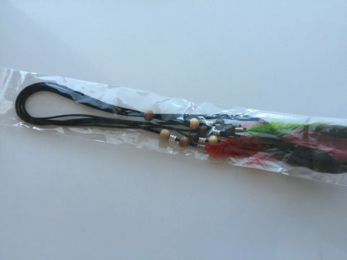Women Girl suede leather Bohemian colorful Feather Beach hair band headband Wrap black band