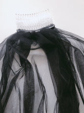 Women Bride Black Halloween Wedding Simple head hair Lace Party Veil With Comb
