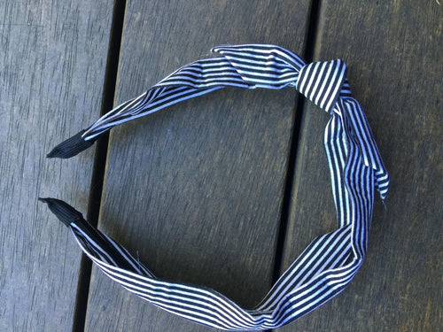 Women lady Girls Retro 70' 80' Sweet Stripe bow Wide hair headband Hoop Band black striped headband