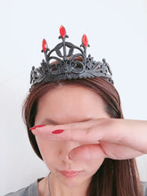 Girl Lady BLACK Plastic Gothic Halloween Witch Party Hair Headband Crown tiara
